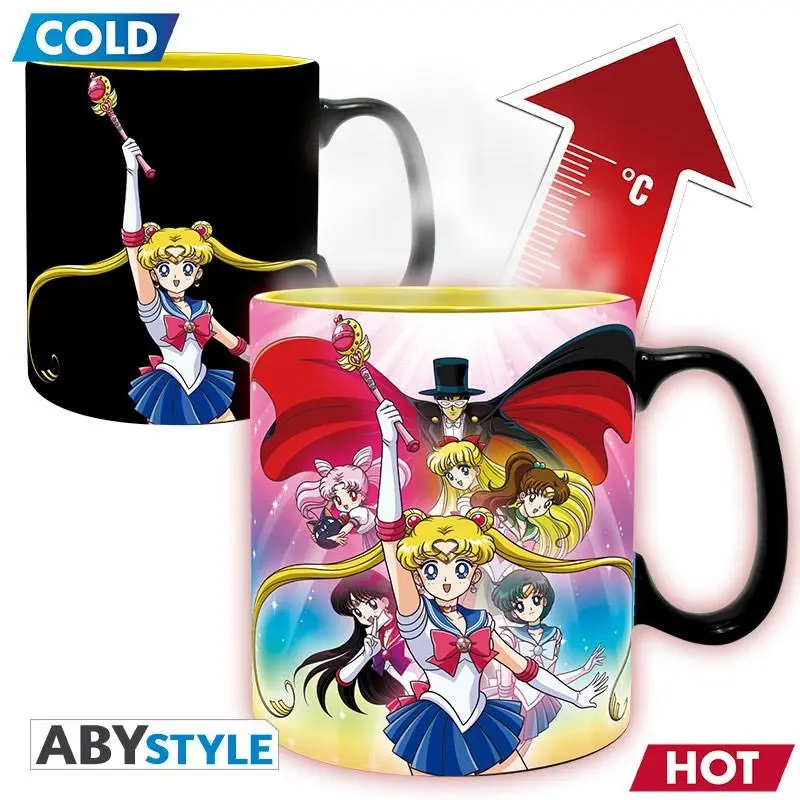 Sailor Moon Becher mit Thermoeffekt "Group"