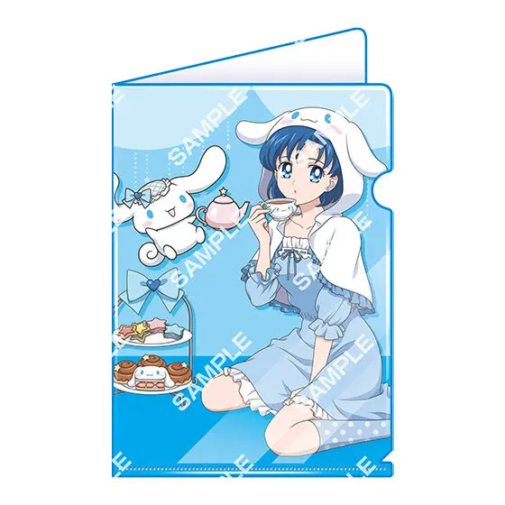 Sailor Moon x Sanrio Characters Flat Gashapon A5 Clearfile Sailor Merkur & Cinnamoroll