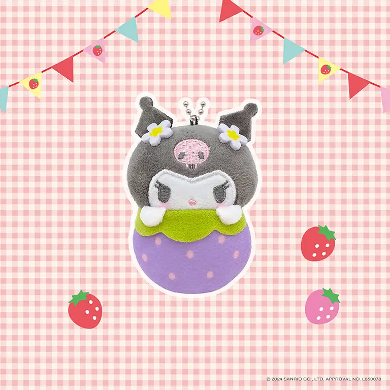 Sanrio Characters Kuromi Plüschanhänger - Strawberry Version - Gashapon