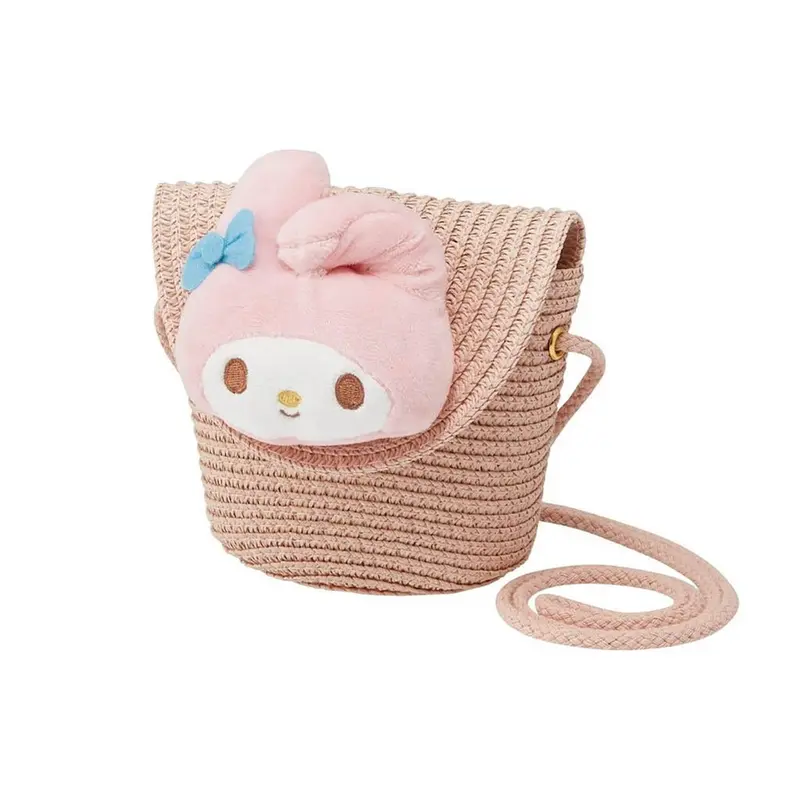 Sanrio - My Melody - Stroh-Umhängetasche Kindertasche - 13,8 x 11,5 cm - Skater