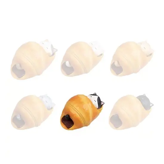 "Sleeping Cat in a Croissant" Gashapon Figur "Hachiware"