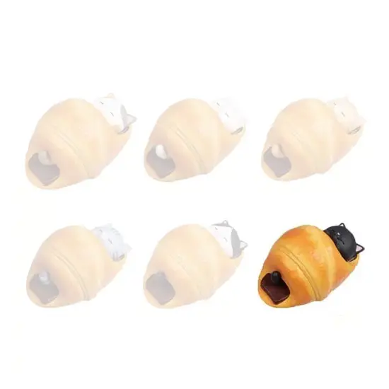 "Sleeping Cat in a Croissant" Gashapon Figur "Kuro"
