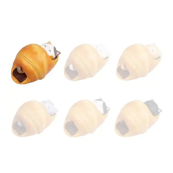 "Sleeping Cat in a Croissant" Gashapon Figur "Mike"
