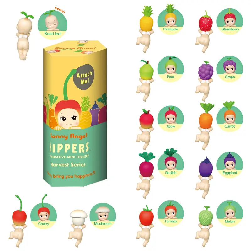 Sonny Angel Figur mit Obst- oder Gemüsemütze | Blind Box Harvest Series | 8 cm