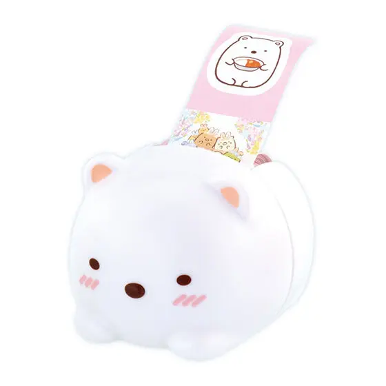 Sumikkogurashi Capchara Gashapon Figur Shirokuma (inkl. Sticker-Abroller)