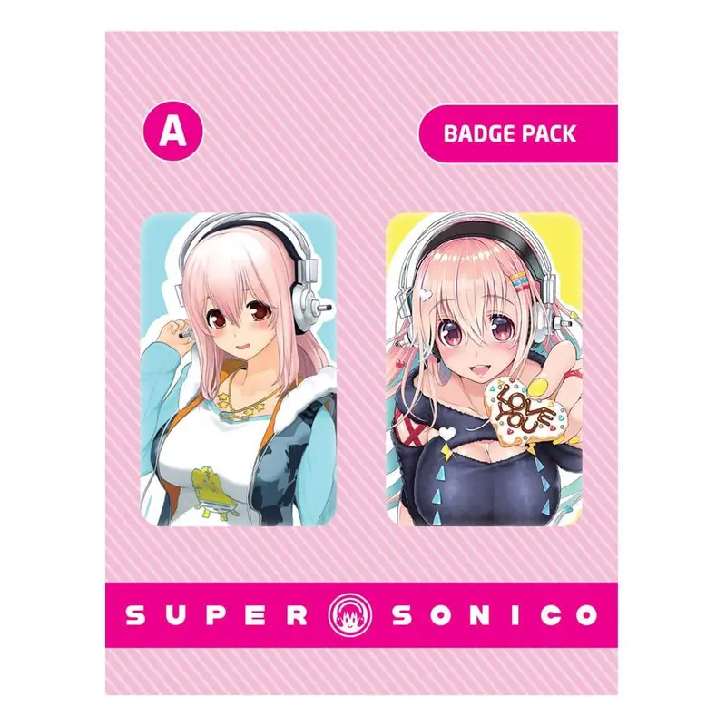 Super Sonico Ansteck-Buttons Doppelpack