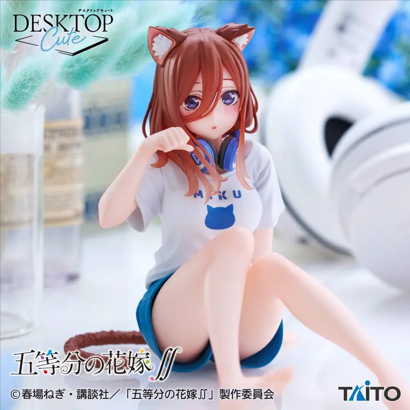 The Quintessential Quintuplets Desktop Cute PVC Statue Miku Nakano Cat Room Wear Ver.