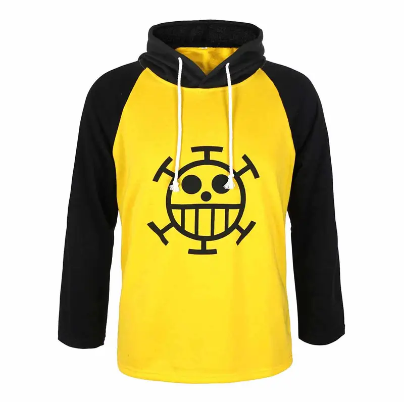 Trafalgar Law Shirt mit Kapuze, Longsleeve im Heart Piratenbande Design, Größen