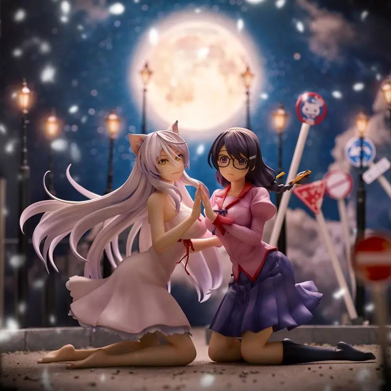 Tsubasa Hanekawa Set PVC Statuen 19 cm Nekomonogatari Monogatari Series