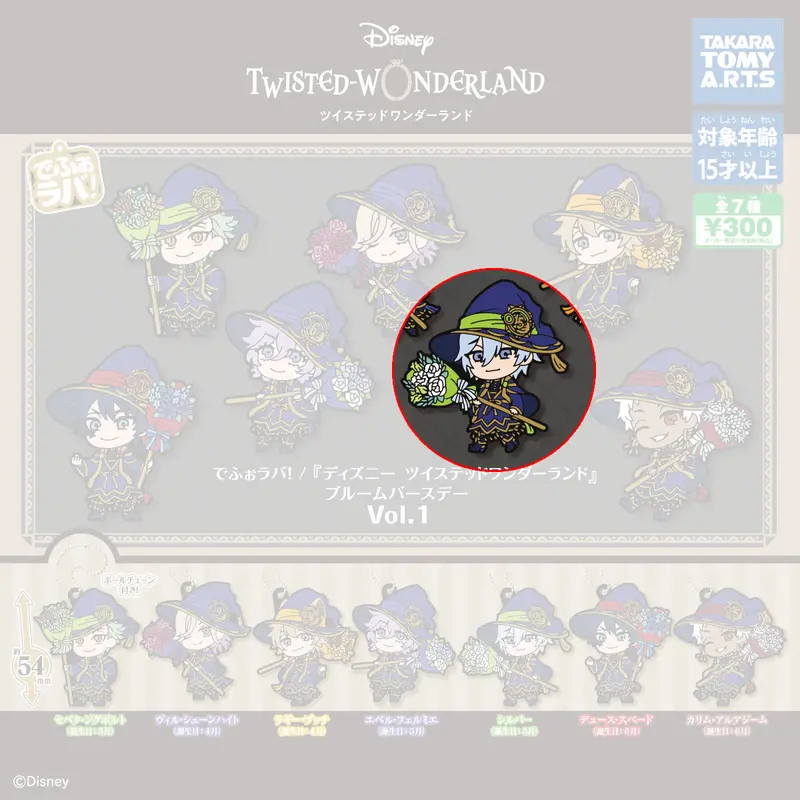 Twisted Wonderland Silver Anhänger - Bloom Birthday Vol. 1 - Gashapon