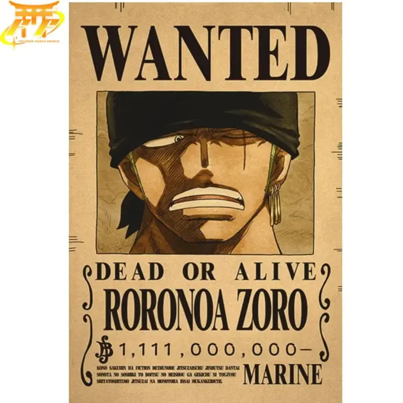 Wanted Roronoa Zoro „Post Wano“ Poster – One Piece