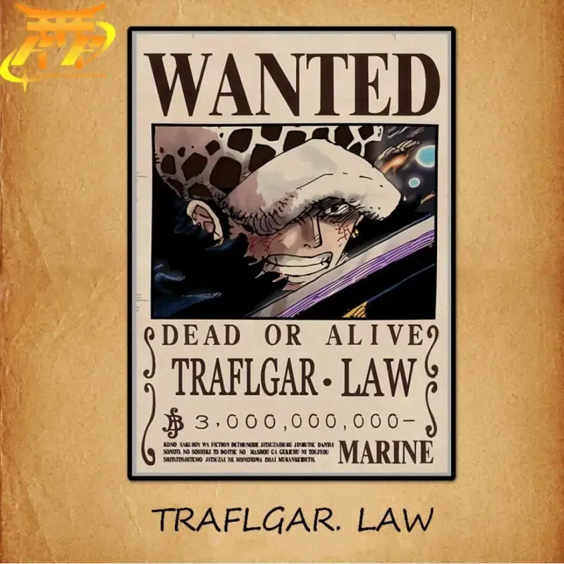 Wanted Trafalgar D. Water Law Poster – One Piece