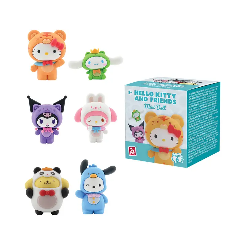 YuMe Hello Kitty and Friends mit Tierkostüm | Sanrio Figur | Blind Box | 5 cm