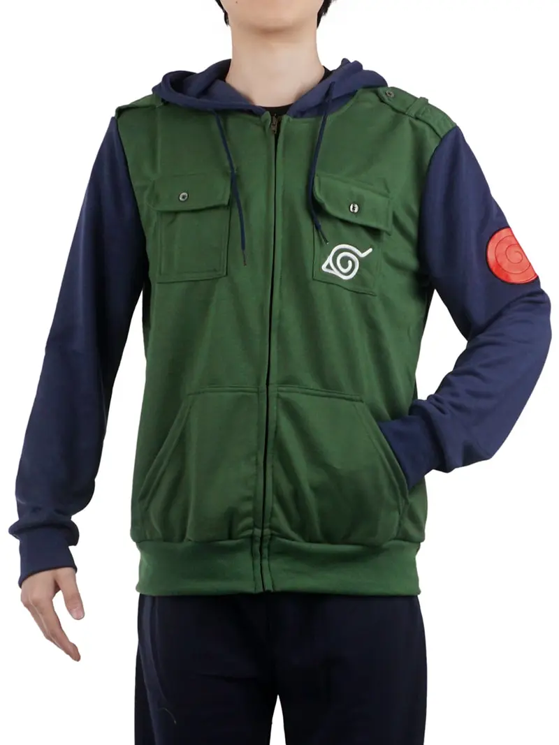 Zip Hoodie von Kakashi Hatake, Pullover im Shinobi-Uniform Design, Größen